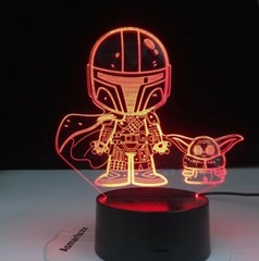 BABY YODA Mandalorian 3D LED Star Wars Night Light Night DISNEY