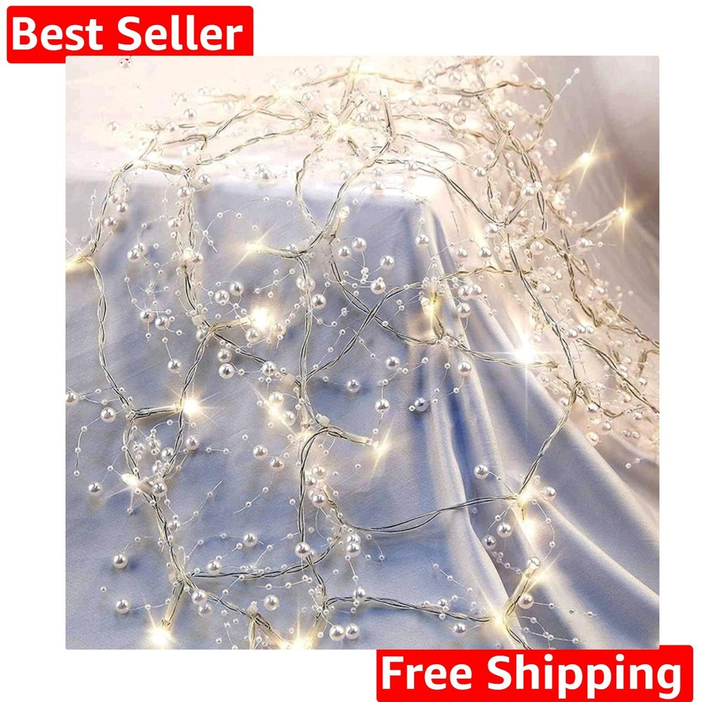 Christmas Decorations 13FT Pearl Garland String Lights 40LED Festive Lighted …