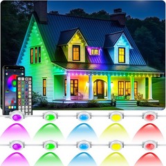 300FT Outdoor Lights with App/Remote Control Eaves Light, DIY LED Scenes Modes