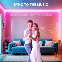 12LEDs/m Smart RGB LED Strip Lights with App Remote Control for Room