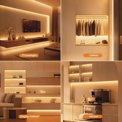 Battery Powered COB LED Strip Lights,3.28ft Warm White LED Light Strip for Dorm