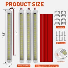 12v LED Interior Light Bar,120LEDs 28W 12 Volt led Strip Lights Enclosed Trailer