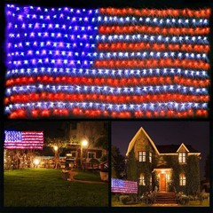 American Flag Lights 420 LED 6.56ft X 3.28ft Waterproof for Outdoor Decor