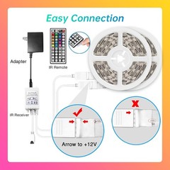 TJOY 100 ft LED Strip Lights with 44 Key Remote, 100ft, Multicolor