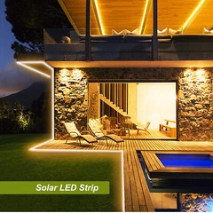 LED Solar Strip Light Flexible Lamp Outdoor Garden Decor Lights 8 Modes