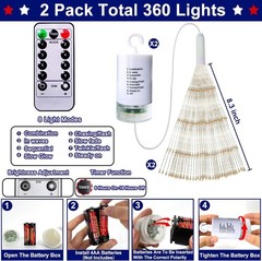 2 Pack 250th Anniversary 4th of July Decorations – Waterproof LED Firework Light