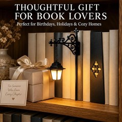 Mini Library Lantern Bookshelf Lamp Book Shelf Lighting Decor Night Light 2 PACK