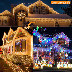 Christmas Icicle Lights, 29Ft 360 LED Outdoor Icicle Lights Color Changing With