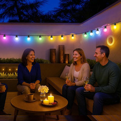 13Ft Smart Outdoor String Lights Extension Cord,4M Power Cable with 3-Pin Plug，C