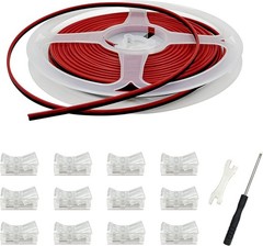 Elegant 12 Pack 8mm Solderless LED Connectors with 19.68ft Cable – Modern Design