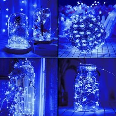 2 Pack 100 Led Solar Powered Copper Wire String Lights Outdoor Waterproof 8 Mode