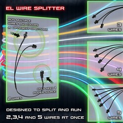 Neon LED Light Glow EL Wire 2 3 4 5 Splitter + Control String Rope – 5.0mm Thick