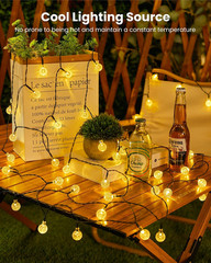 Solar String Lights Outdoor 60 LED 36FT with 8 Lighting Modes, Waterproof Solar