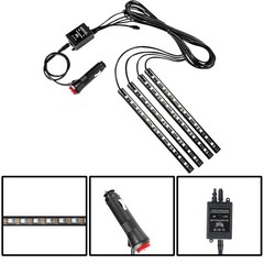 Car RGB 48 LED Light Strip Interior Atmosphere Neon Lamp Remote Control for Car