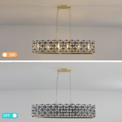 Modern Champagne Gold Oval Crystal ceiling chandelier Luxury Home Decor Light