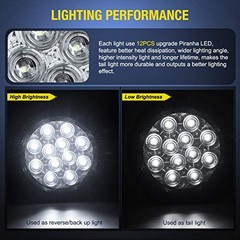 2PCS Round LED Trailer Lights Waterproof Piranha Bright Reverse Backup Lights