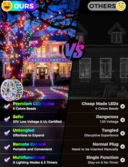 BRIGHTEVER 360FT 1100 LED CHRISTMAS LIGHTS WITH REMOTE, IP67 – MULTICOLOR