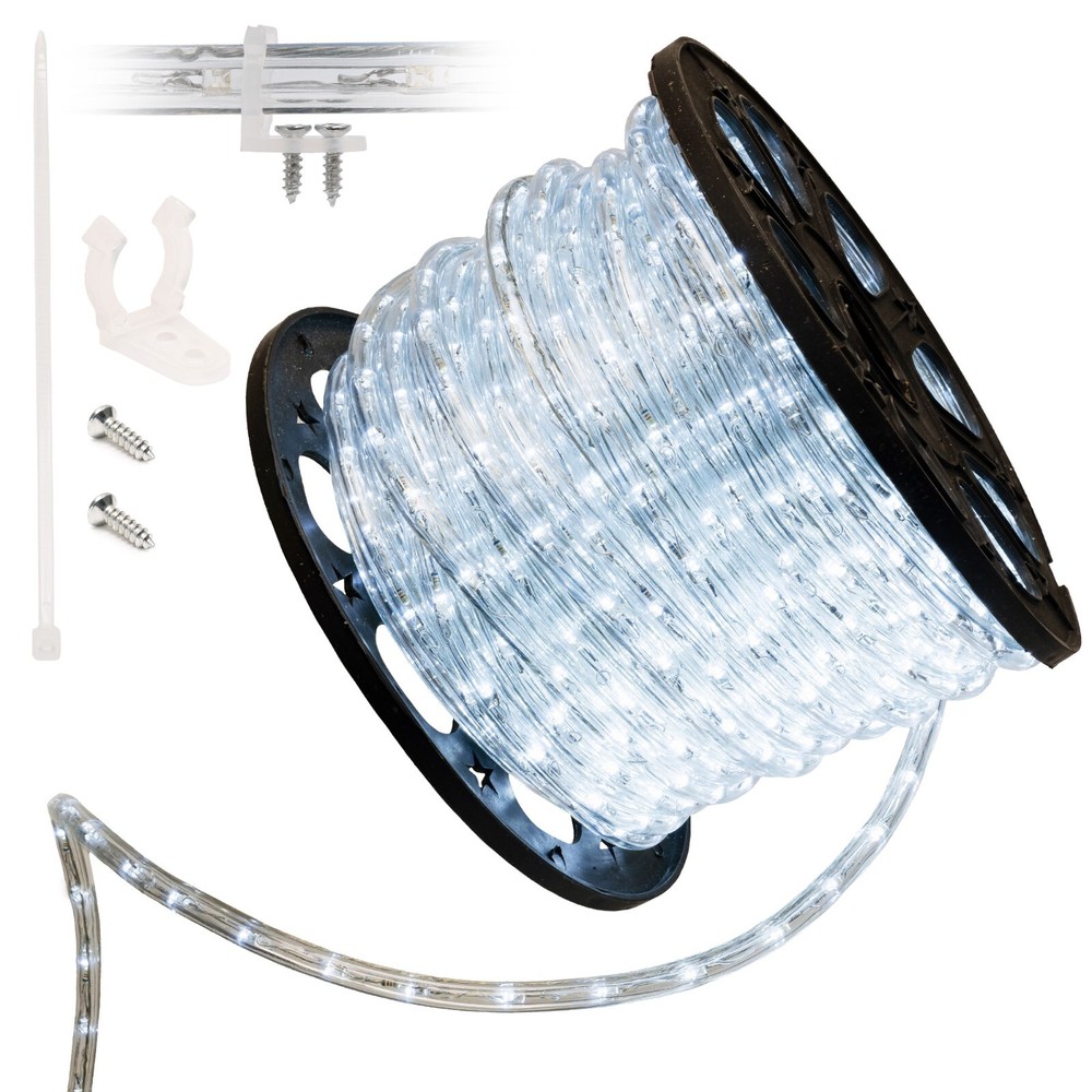 Cool White Rope Light 10′ 25 50 100 150ft, Connectable Indoor Outdoor Waterproof