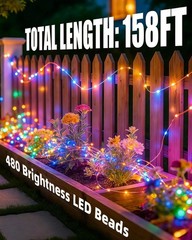 Solar Fairy String Lights 4 Pack Outdoor Remote Total 158FT 480LED Warm Multi…