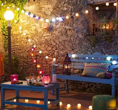 String Lights, 4-inch Round Nylon Lanterns, 6 feet, Multicolor for Parties