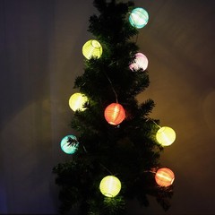 RJZZ Lantern String Lights Multicolor Lantern Lights 9.4Ft Nylon Lanterns wit…