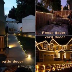 Solar 50-300LED Powered Fairy String Rope Strip Lights Outdoor Garden Patio