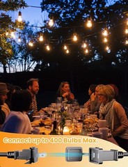 25FT Outdoor String Lights Waterproof S14 LED Bulbs Dimmable Patio Decor