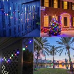 23Ft 50 LED Solar LED Crystal Ball String Lights Outdoor for Patio Yard Party