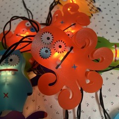 2007 Whimsical Colorful Character String Lights Kids Home Decor 20 Lights Works