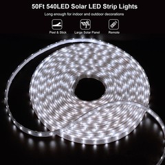 50Ft Solar LED Strip Lights Outdoor, 540 LED Long Strip Lights IP68 Fully Waterp
