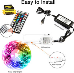 Led Lights for Bedroom 25Ft RGB 5050 Led Strip Lights Color Changing Kit with 44