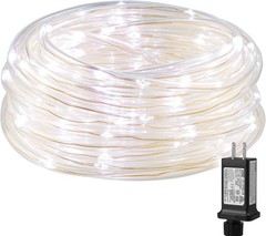 Thin Light Rope 33 ft Tube, 100 LED Fairy Lights, Cool White