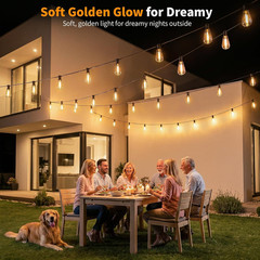 Hotsonic Solar Outdoor String Lights Waterproof, 100FT Remote Control LED Outsid