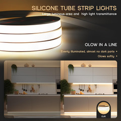 LED Strip Lights Warm White 3000K,9.8Ft 110-120V Neon Rope Lights,Flexible Silic