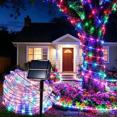 Solar Tube Rope Lights Outdoor Garden Waterproof String Light Lamp 100 LED 32FT