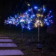 LED Solar Fairy Firework Lights Outdoor Garden Decor Waterproof Path Lawn Lamp