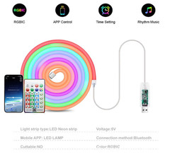 Smart LED Strip Lights, Neon Rope Light with App/Remote Control, Color Changing