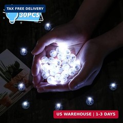 LIHAO 30pcs LED Balloon Lights Mini Round LED Ball Lights, White | Battery Power