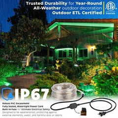 Assorted Sizes Green LED Rope Lighting Indoor Outdoor Christmas Xmas Extendable