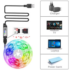 RGB LED Strip Lights with Remote Control – Color Changing Flexible Lights for Be