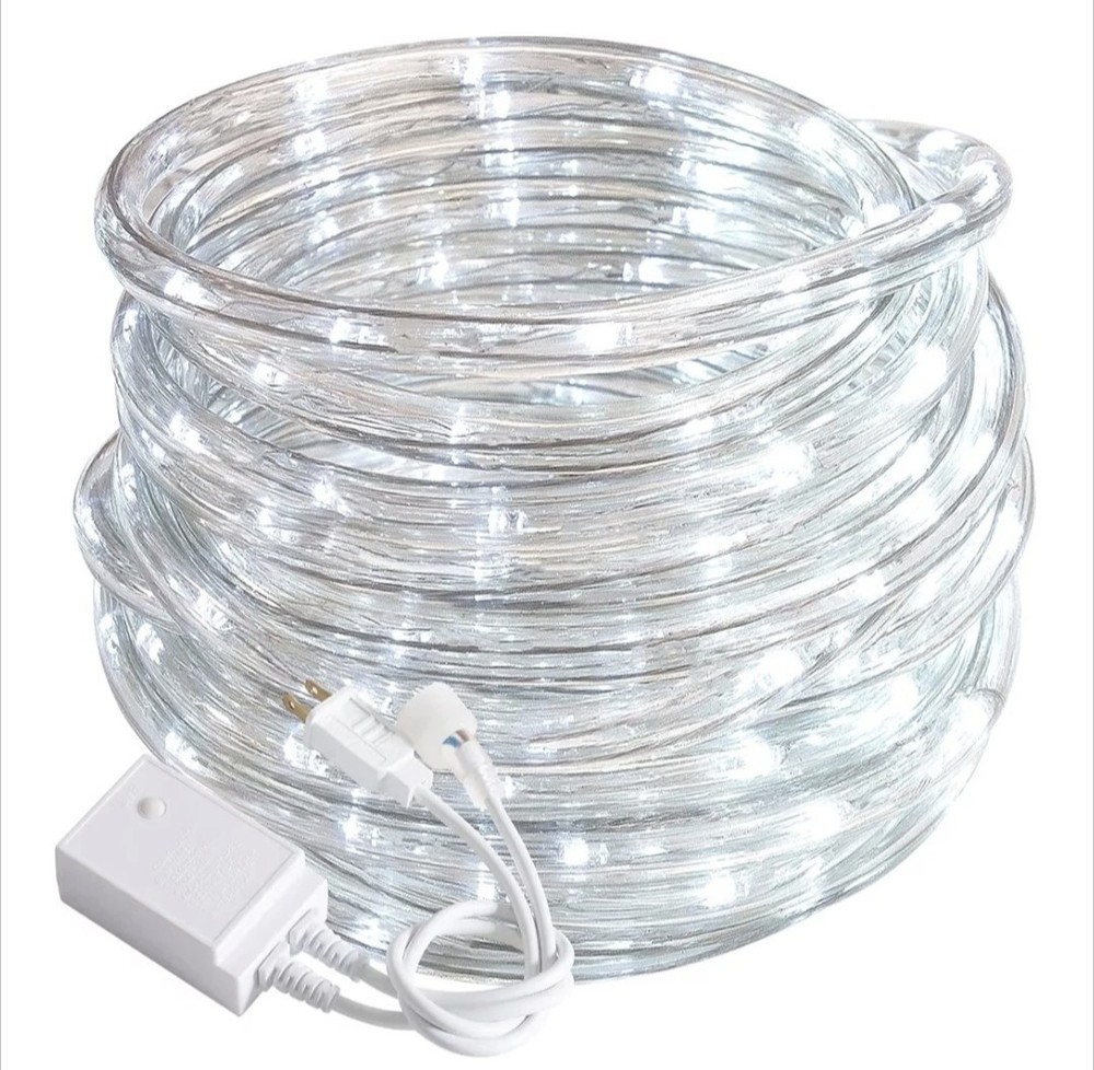 20FT 8-Mode LED Rope Light Outdoor Waterproof Lighting, Cool White