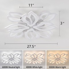 Haodengshi Modern Led Ceiling Light Fixture Dimmable 28 White Modern Flower