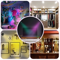 12 Pcs Battery Operated Spotlights Indoor LED Spot Display, Black