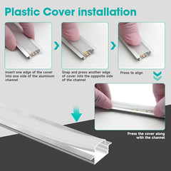 10-Pack 6.6Ft/2Meter Silver Recessed LED Aluminum Channel for LED Strip Lights D