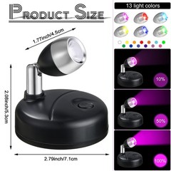 12 Pcs Battery Operated Spotlights Indoor LED Spot Display, Black