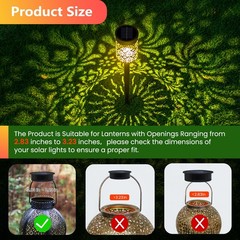 4 Pack Solar Light Replacement Top, Replacement Solar Light Parts for Lantern (T