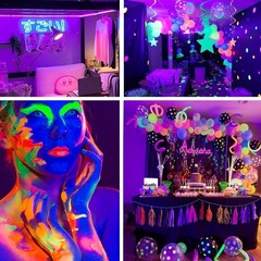 50 Foot Black Light Strips & Remote, Dimmable Flexible Blackights Strip Lights f