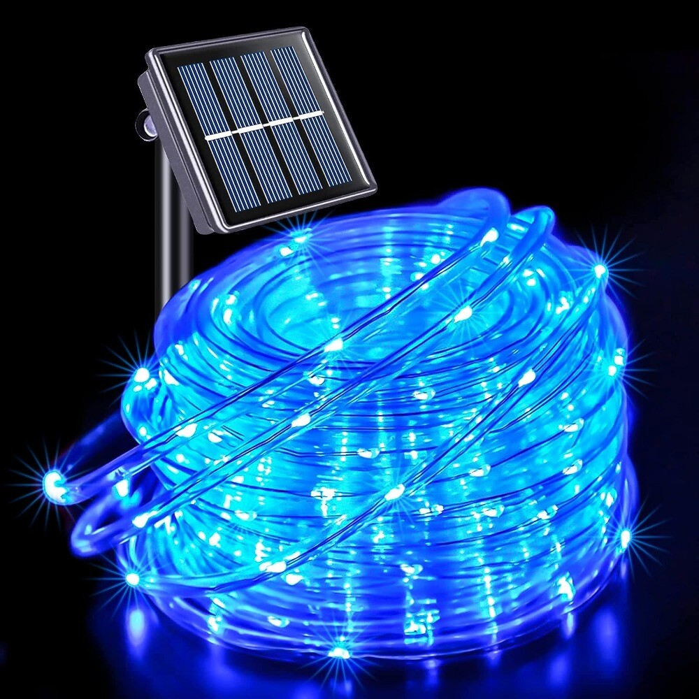 Solar 50-300LED Powered Fairy String Rope Strip Lights Outdoor Garden Patio