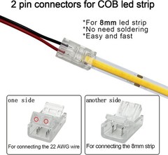 Elegant 12 Pack 8mm Solderless LED Connectors with 19.68ft Cable – Modern Design