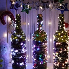 4pcs Wine Bottle Fairy String Lights 20 LED Battery Cork For Party Xmas Wedding